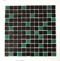Glass mosaic Black+Green DM413