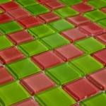 Crystal Glass mosaic Red+Green mix  KM102