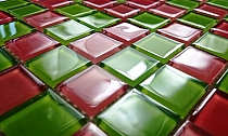 Crystal Glass mosaic Red+Green mix  KM102