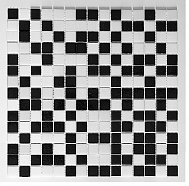 Glass mosaic White+Black AM107
