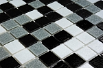 Glass mosaic Black+Grey+White AM129