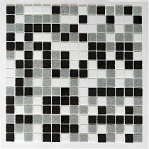 Glass mosaic Black+Grey+White AM129