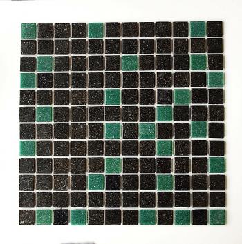 Glass mosaic Black+Green DM413