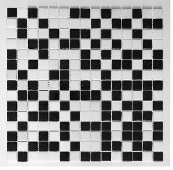 Glass mosaic White+Black AM107