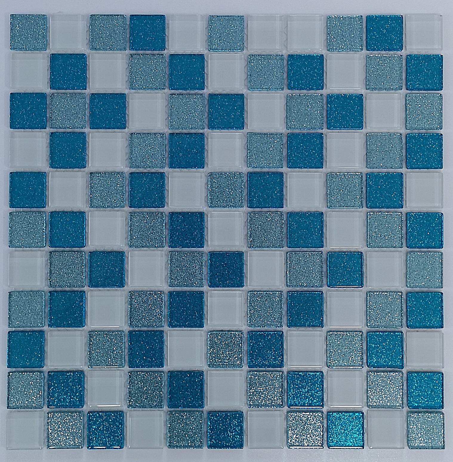 Glasmosaik Fliesen Glitzer TüRKIS + WEISS BM130 Glass Mosaic Glitter Glasmosaik Fliesen Glitzer TüRKIS + WEISS BM130 Glass Mosaic Glitter