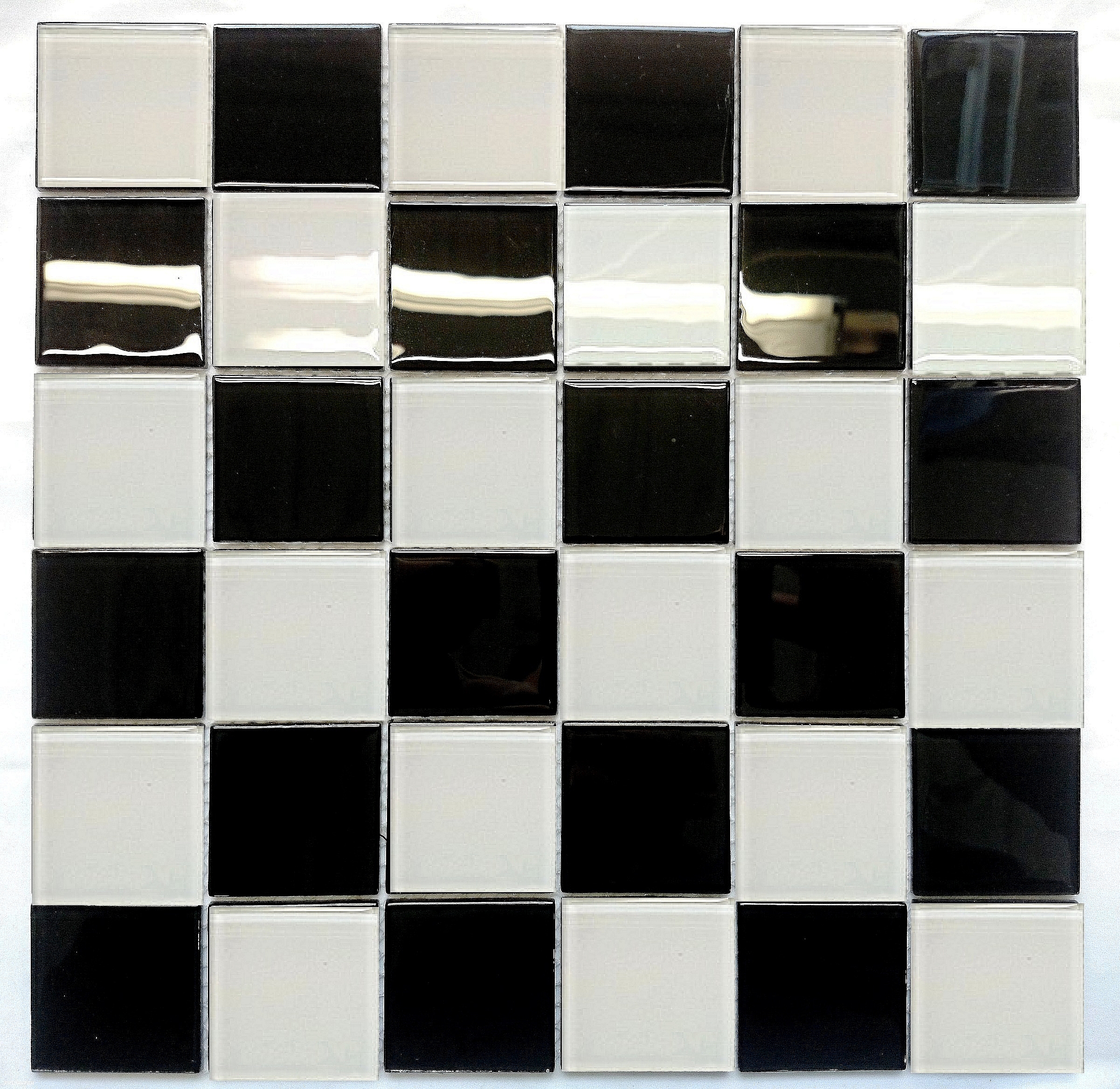 Crystal Glass mosaic Black and white Km207