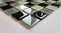 Glass mosaic grey+white+black KM105