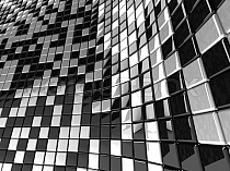 Glass mosaic white + black KM106 