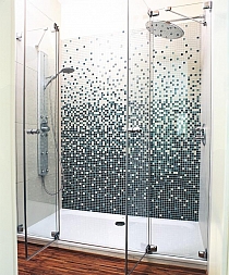 Glass mosaic white + black KM106 