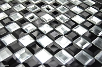 DIAMOND Glass mosaic black+white A122