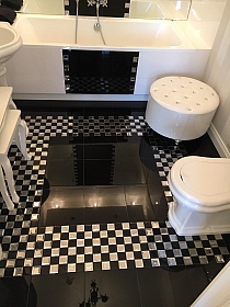 DIAMOND Glass mosaic black+white A122