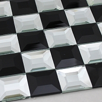 DIAMOND Glass mosaic black+white A122