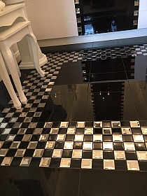 DIAMOND Glass mosaic black+white A122