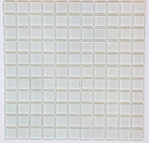 Glass mosaic with brocade WHITE B118