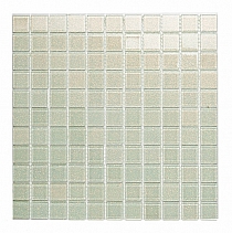 Glass mosaic with brocade WHITE B118