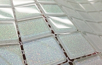 Glass mosaic with brocade WHITE B118