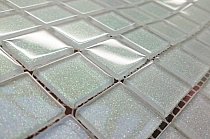 Glass mosaic with brocade WHITE B118