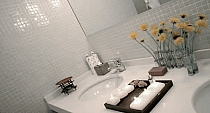Glass mosaic with brocade WHITE B118