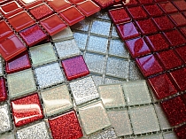 Glass mosaic with brocade WHITE B118