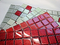 Glass mosaic with brocade WHITE B118