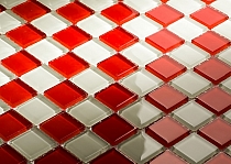 Crystal Glass mosaic Red White KM111