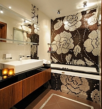 Glass Mosaic Winter Flowers Ocra Bruna 