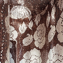 Glass Mosaic Winter Flowers Ocra Bruna 