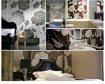 Glass Mosaic Winter Flowers Ocra Bruna 
