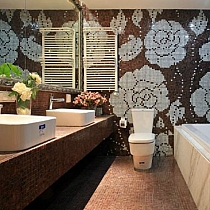 Glass Mosaic Winter Flowers Ocra Bruna 