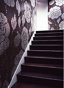 Glass Mosaic Winter Flowers Ocra Bruna 