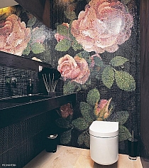 Glass mosaic Springrose Nero