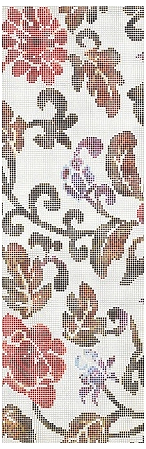 Glass mosaic Summer flowers red