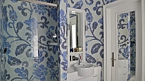 Glass mosaic Summer flowers blue