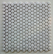  Ceramic mosaic WHITE  BUTTONS 2 cm Loop  GLOSS
