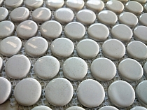  Ceramic mosaic WHITE  BUTTONS 2 cm Loop  GLOSS