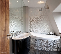 Glass mosaic Damano Gioro Bianco white+ silver 