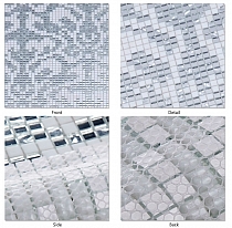 Glass mosaic Damano Gioro Bianco white+ silver 