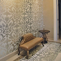 Glass mosaic Damano Gioro Bianco white+ silver 