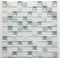  Mozaika Kamienno Szklana MAR 02 Diament biała 