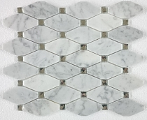 Biały marmur Carrara octagon Mozaikia kamienna hexa Diament Mar 04
