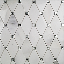 Biały marmur Carrara octagon Mozaikia kamienna hexa Diament Mar 04