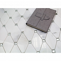 Biały marmur Carrara octagon Mozaikia kamienna hexa Diament Mar 04