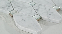 Biały marmur Carrara octagon Mozaikia kamienna hexa Diament Mar 04