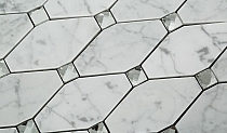 Biały marmur Carrara octagon Mozaikia kamienna hexa Diament Mar 04