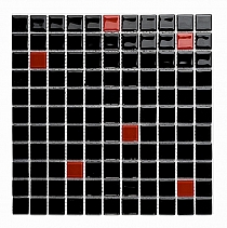 Glass mosaic black+ red AM123