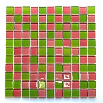 Crystal Glass mosaic Rosa+Green mix  KM102