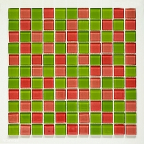 Crystal Glass mosaic Rosa+Green mix  KM102