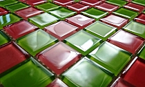Crystal Glass mosaic Rosa+Green mix  KM102