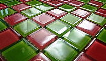 Crystal Glass mosaic Rosa+Green mix  KM102